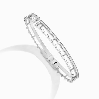Avenues Open Hinged Bracelet Marli New York White Diamond XXS