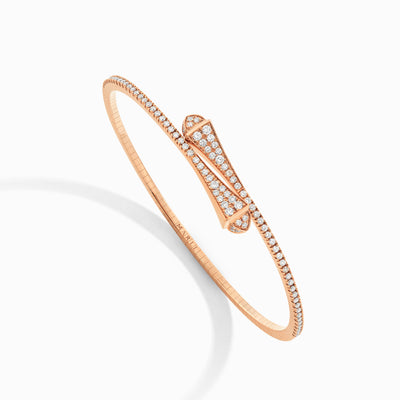 Cleo Full Diamond Slim Slip-On Bracelet Marli New York Rose Diamond XXXS