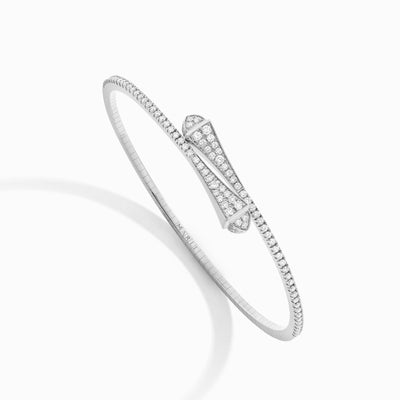 Cleo Full Diamond Slim Slip-On Bracelet Marli New York White Diamond XXXS
