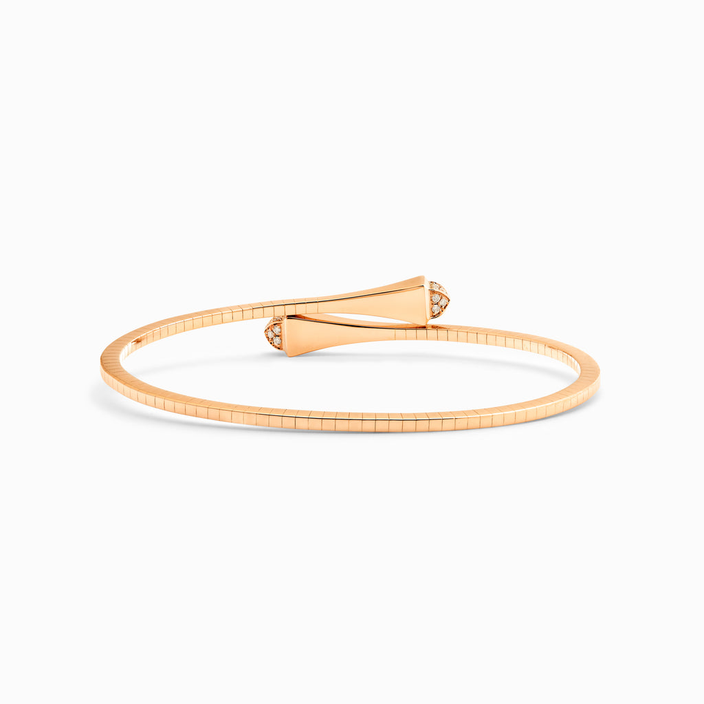 Cleo Gold Slim Slip-On Bracelet with Diamond Pyramids Marli New York