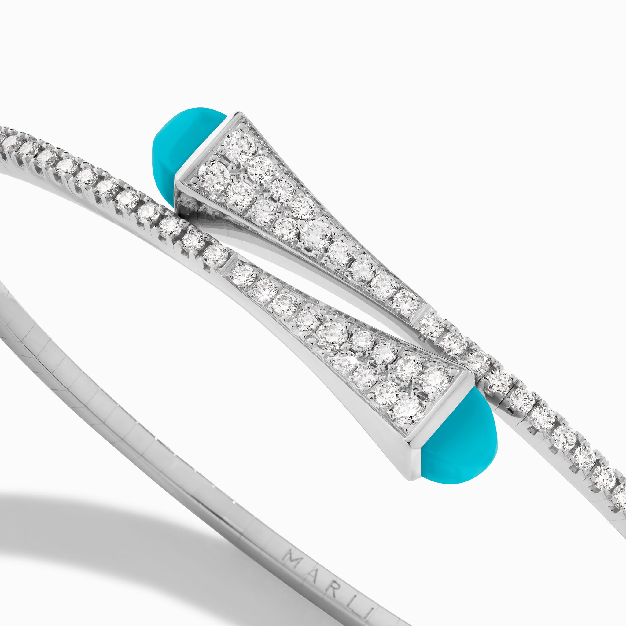 Cleo Diamond Slim Slip-On Bracelet White Gold – MARLI New York