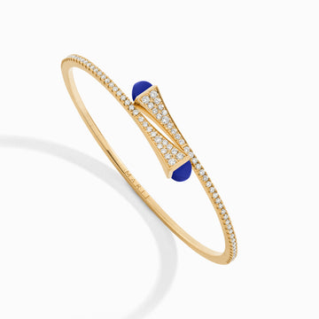 Cleo Diamond Slim Slip-On Bracelet Marli New York Yellow Lapis Lazuli XXXS