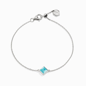 Cleo Pyramid Bracelet Marli New York White Sea Blue Chalcedony 