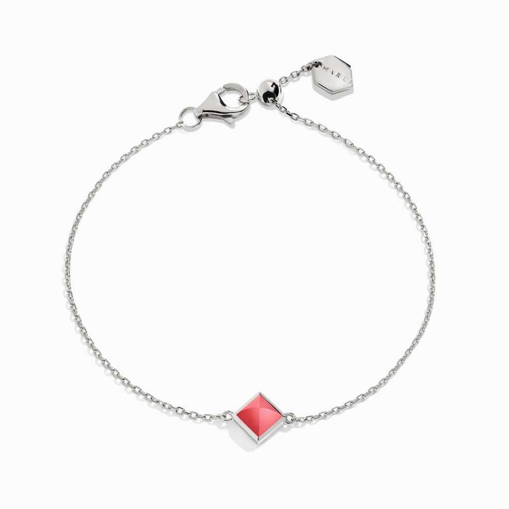 Cleo Pyramid Bracelet Marli New York White Pink Coral 