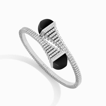 Cleo Rev Diamond Slip-On Bracelet Marli New York White Black Onyx XS