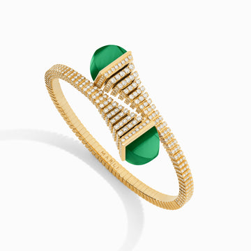 Cleo Rev Diamond Slip-On Bracelet Marli New York Yellow Green Agate XS