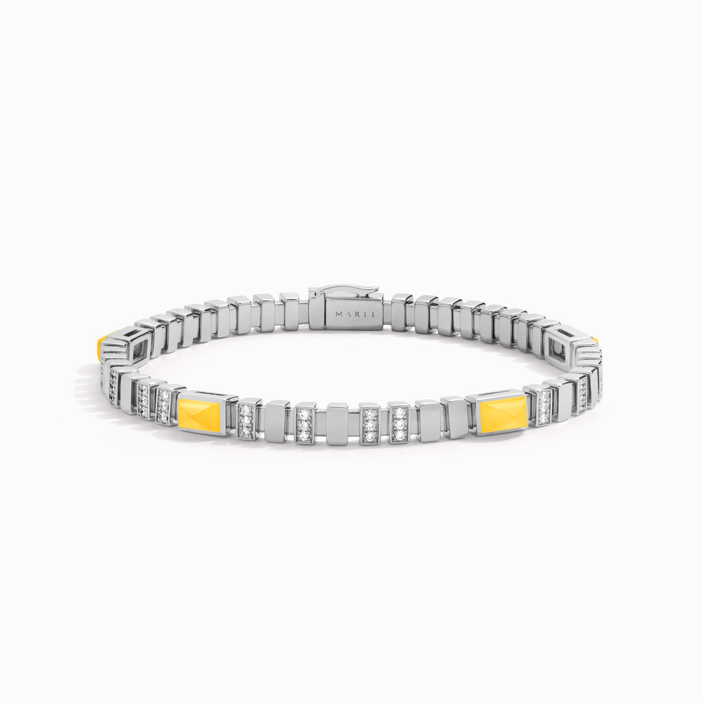 Cleo Link Bracelet Marli New York White Yellow Quartzite XS