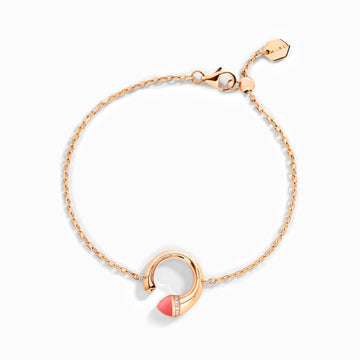 Cleo Venus Gold Chain Bracelet Marli New York Rose Pink Coral 