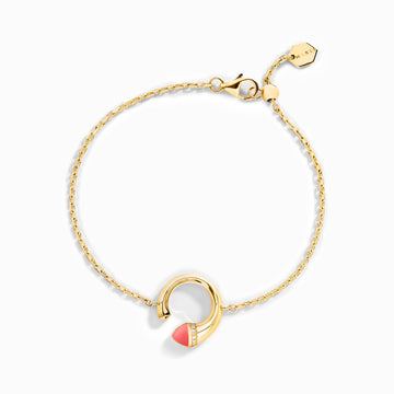 Cleo Venus Gold Chain Bracelet Marli New York Yellow Pink Coral 