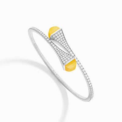 Cleo Diamond Slip-On Bracelet Marli New York White Yellow Quartzite XXXS