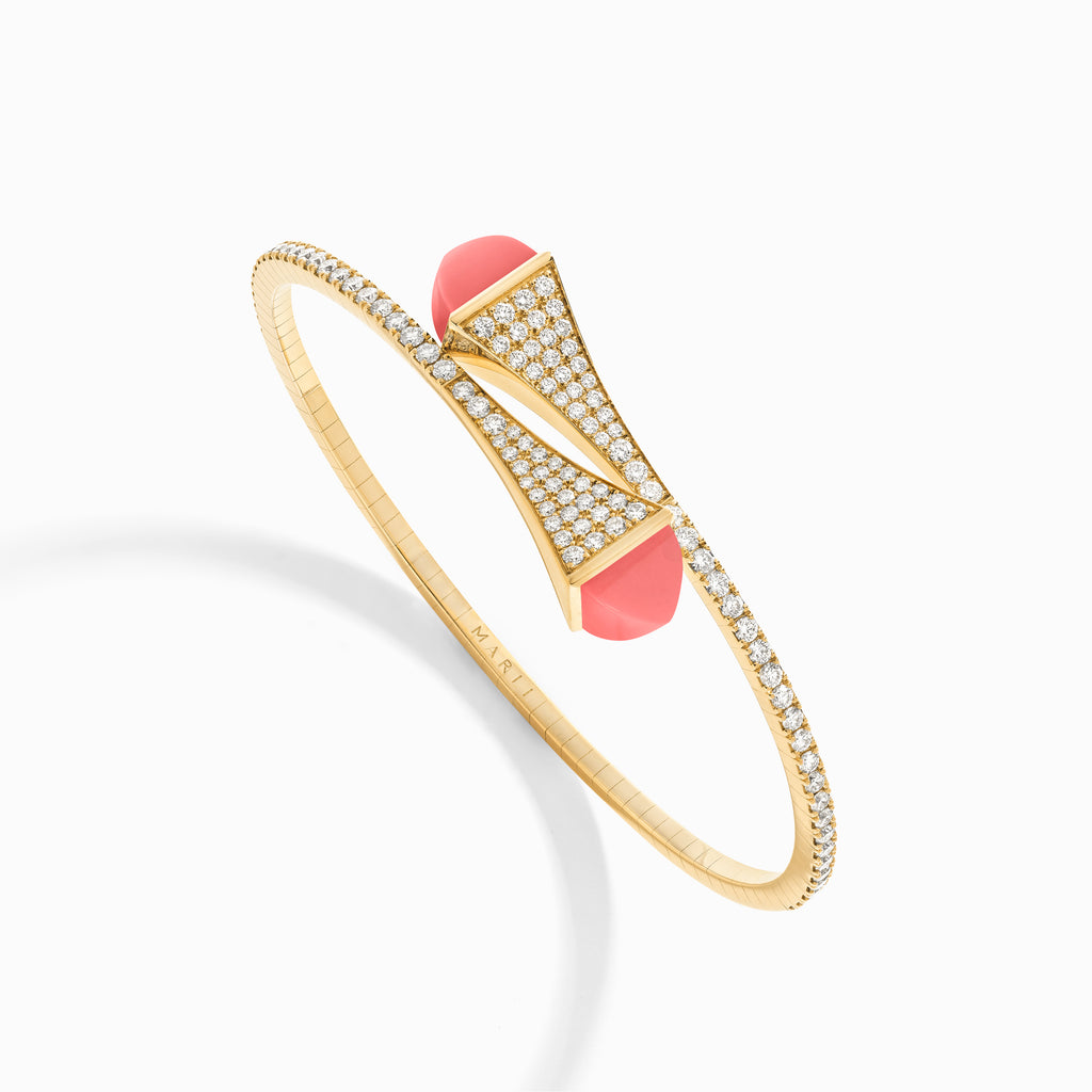 Cleo Diamond Slip-On Bracelet Marli New York Yellow Pink Coral XXXS