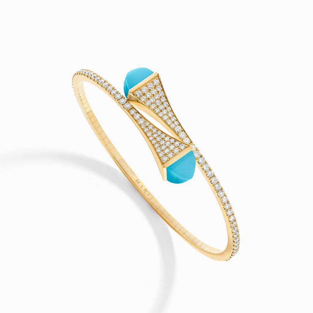 Cleo Diamond Slip-On Bracelet Marli New York Yellow Turquoise XXXS