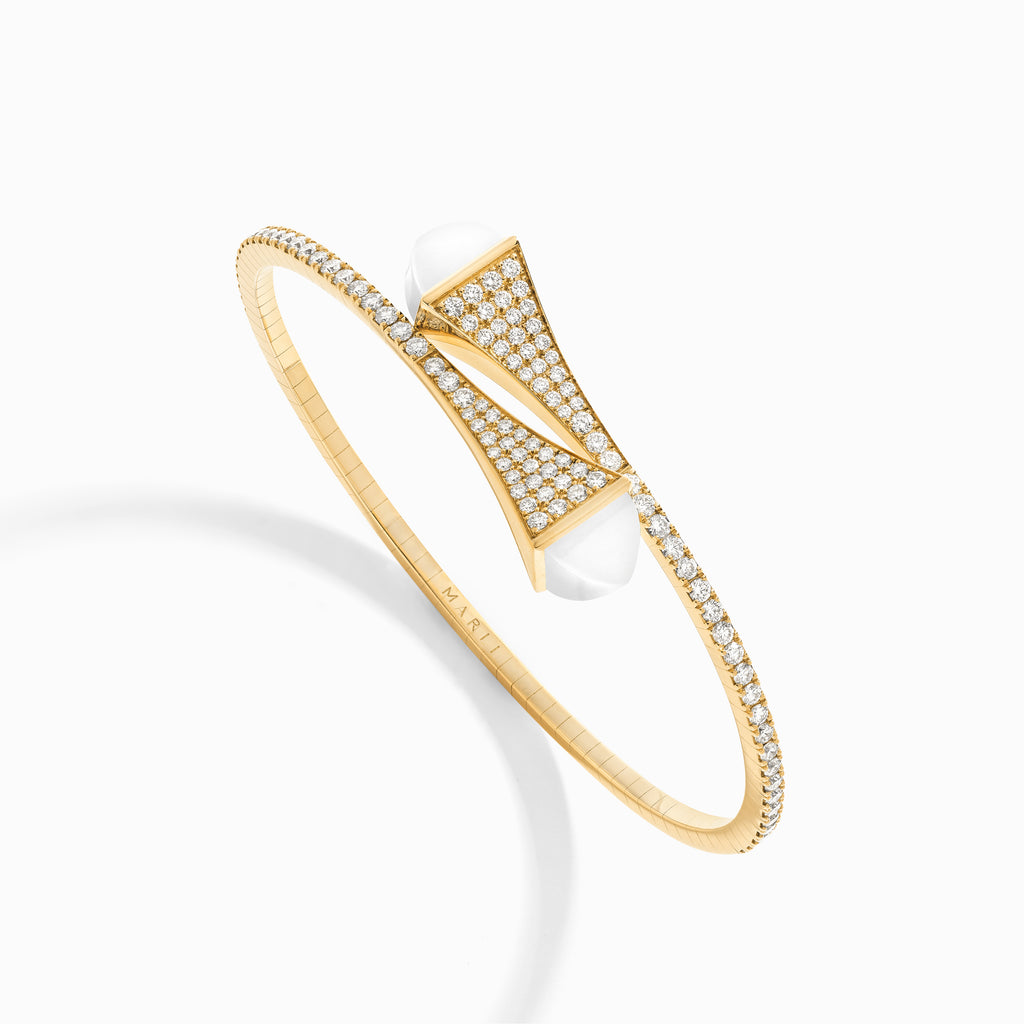 Cleo Diamond Slip-On Bracelet Marli New York Yellow White Agate XXXS