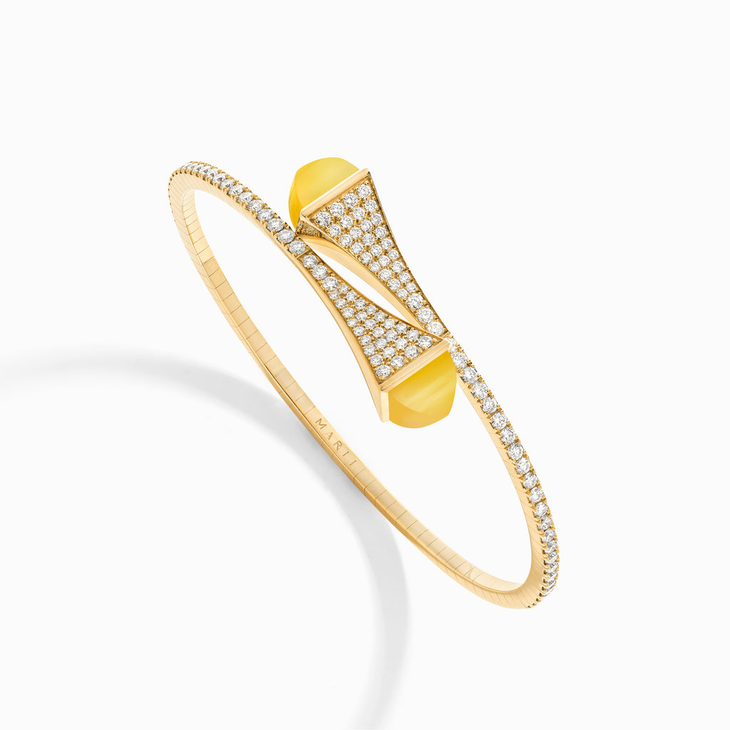 Cleo Diamond Slip-On Bracelet Marli New York Yellow Yellow Quartzite XXXS