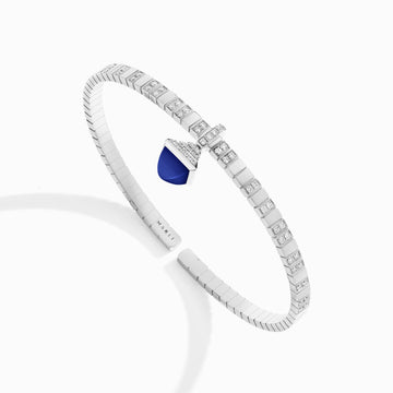 Cleo Charm Diamond Bracelet Marli New York White Lapis Lazuli XXXS