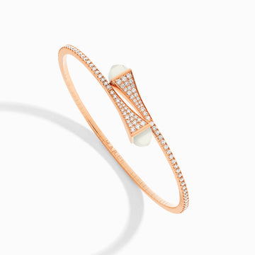 Cleo Diamond Midi Slip-On Bracelet Marli New York Rose White Moon Stone XXXS