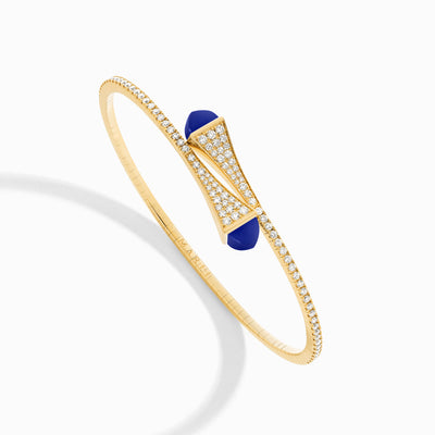 Cleo Diamond Midi Slip-On Bracelet Marli New York Yellow Lapis Lazuli XXS