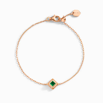 Cleo Lotus Pavé Chain Bracelet Marli New York Rose Green Agate 
