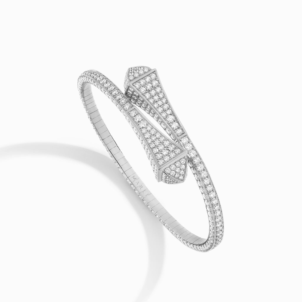 Cleo Statement Slip-On Bracelet Marli New York White Diamond XXXS