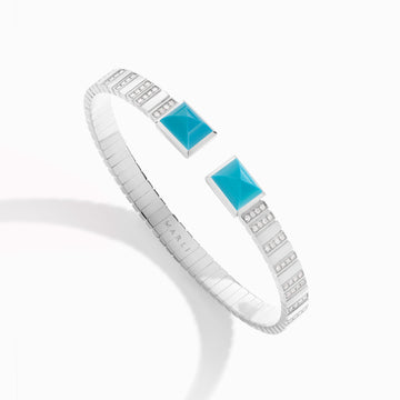 Cleo 2 Link Diamond Slip-On Bracelet Marli New York White Turquoise XXXXS