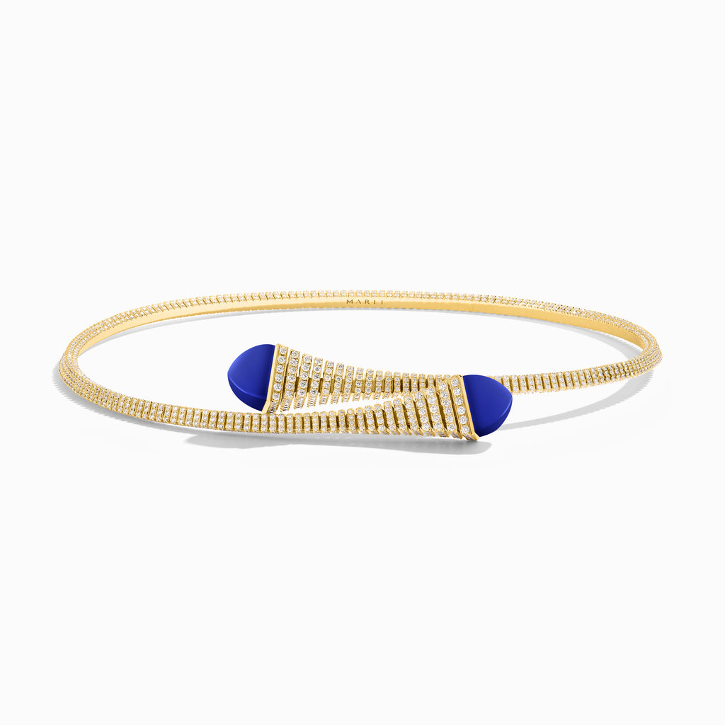 Cleo Rev Diamond Slip-On Necklace Marli New York Yellow Lapis Lazuli XS