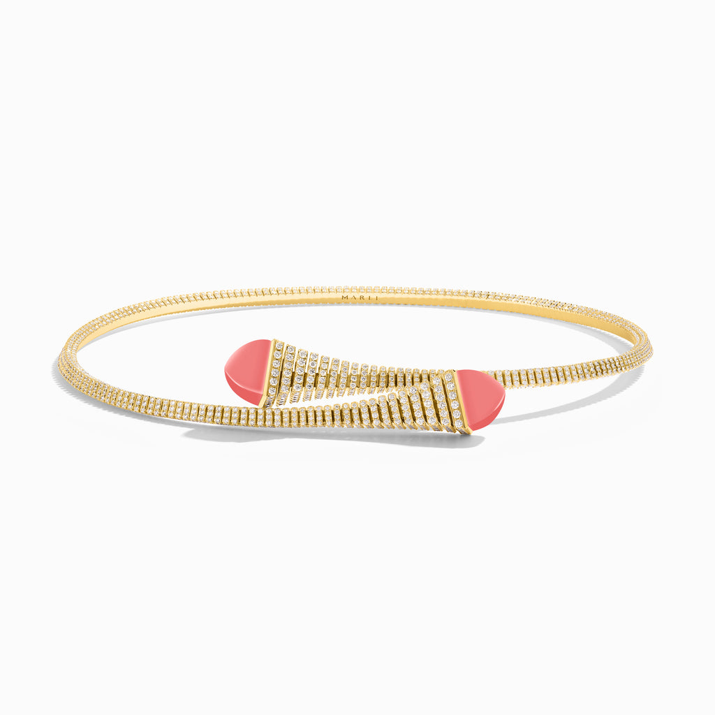 Cleo Rev Diamond Slip-On Necklace Marli New York Yellow Pink Coral XS