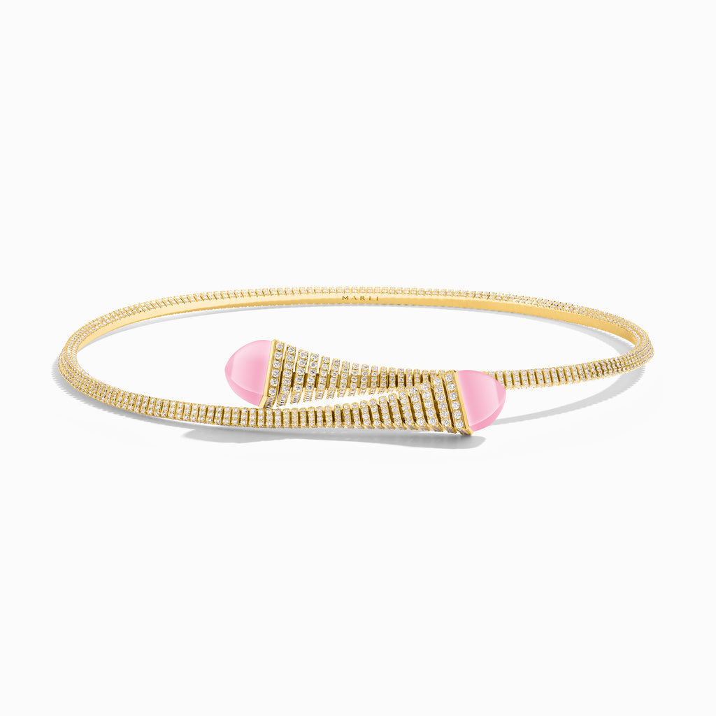 Cleo Rev Diamond Slip-On Necklace Marli New York Yellow Pink Quartzite XS