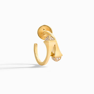 Cleo Gold Open Hoop Earrings with Diamond Pyramids Marli New York