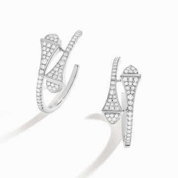 Cleo Full Diamond Small Hoop Earrings Marli New York White Diamond 