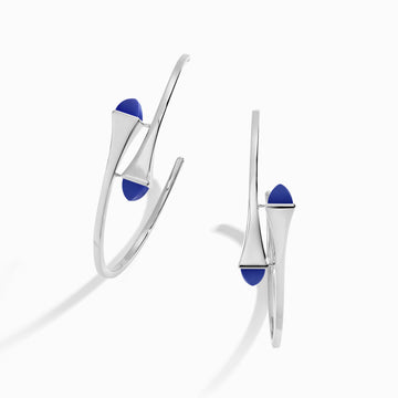 Cleo Gold Midi Hoop Earrings Marli New York White Lapis Lazuli 