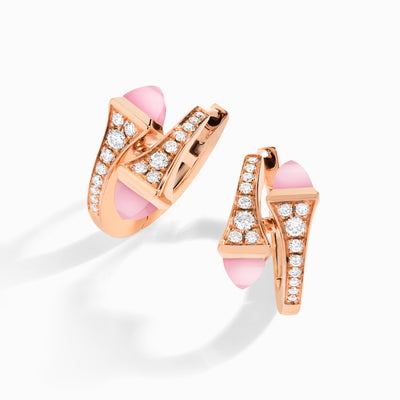 Cleo Diamond Huggie Earrings Marli New York Rose Pink Quartzite