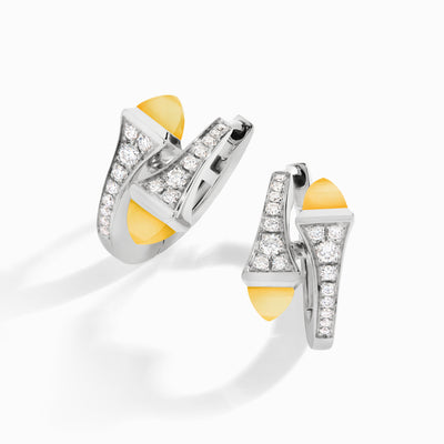 Cleo Diamond Huggie Earrings Marli New York White ONESIZE Yellow Quartzite