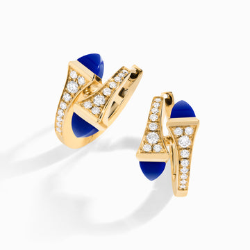 Cleo Diamond Huggie Earrings Marli New York Yellow Lapis Lazuli 