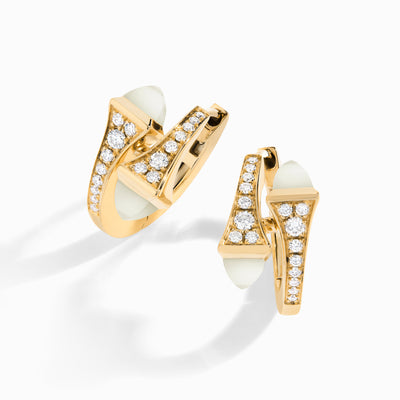 Cleo Diamond Huggie Earrings Marli New York Yellow White Moonstone