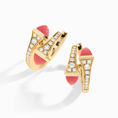 Cleo Diamond Huggie Earrings Marli New York Yellow Pink Coral