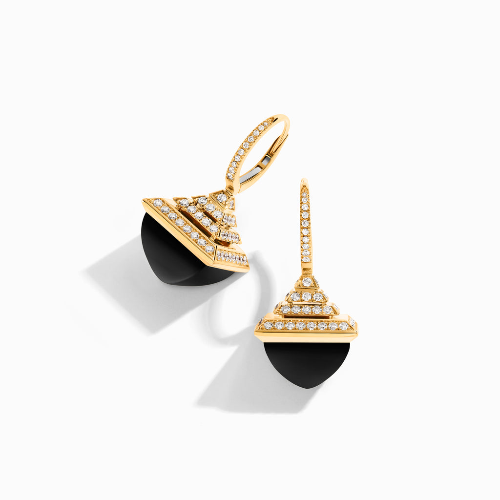 Cleo Rev Luxe Diamond Drop Earrings Marli New York Yellow Black Onyx 
