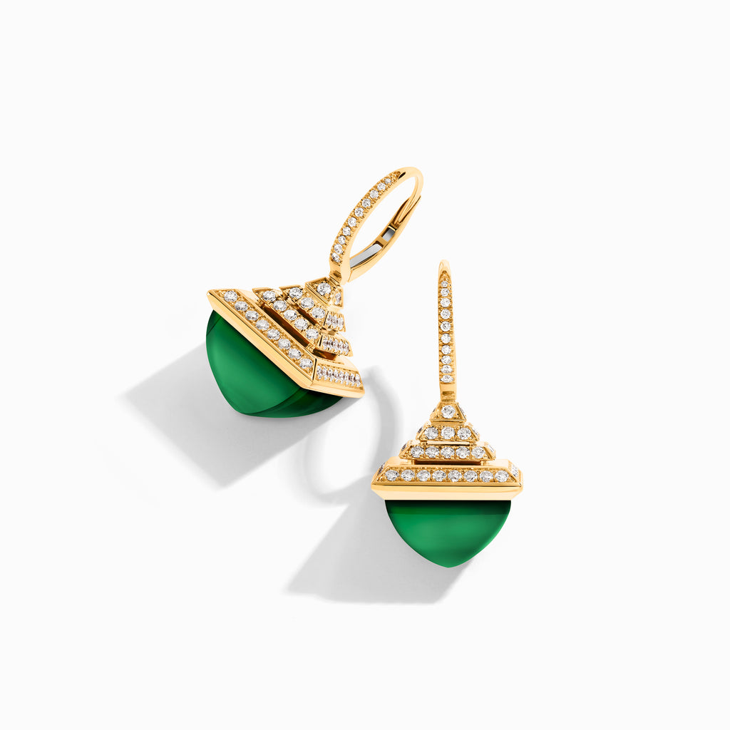 Cleo Rev Luxe Diamond Drop Earrings Marli New York Yellow Green Agate 