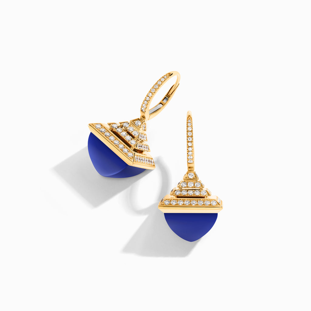 Cleo Rev Luxe Diamond Drop Earrings Marli New York Yellow Lapis Lazuli 