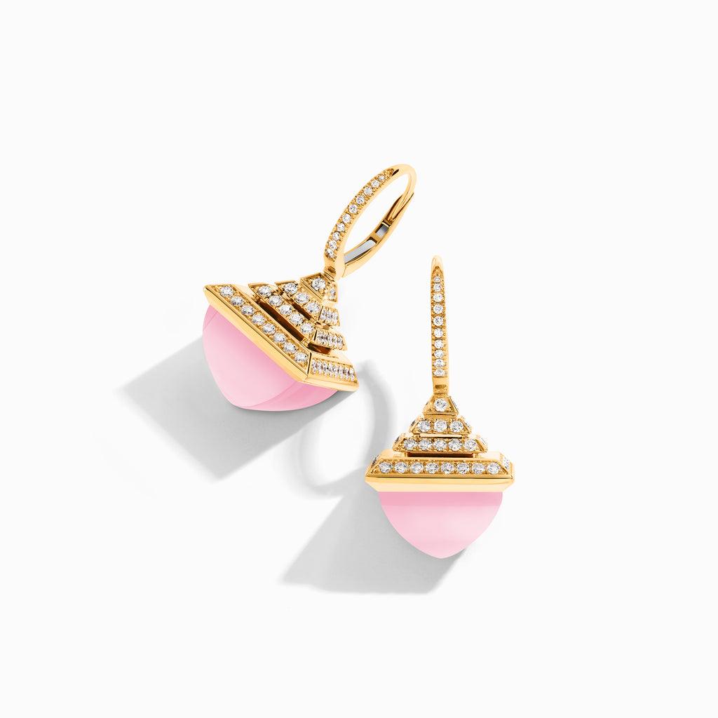 Cleo Rev Luxe Diamond Drop Earrings Marli New York Yellow Pink Quartzite 