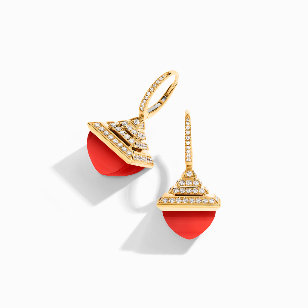 Cleo Rev Luxe Diamond Drop Earrings Marli New York Yellow Red Agate 