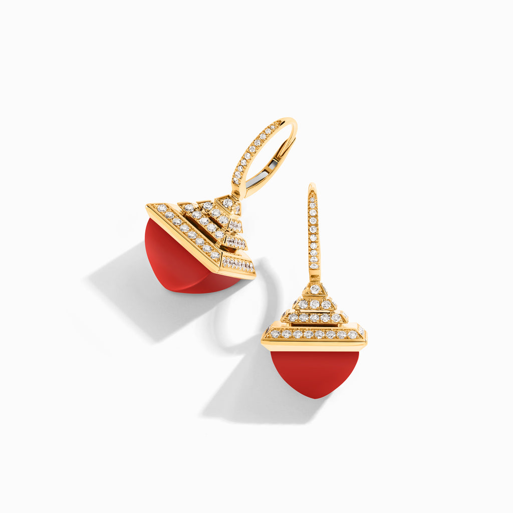 Cleo Rev Luxe Diamond Drop Earrings Marli New York Yellow Red Coral 