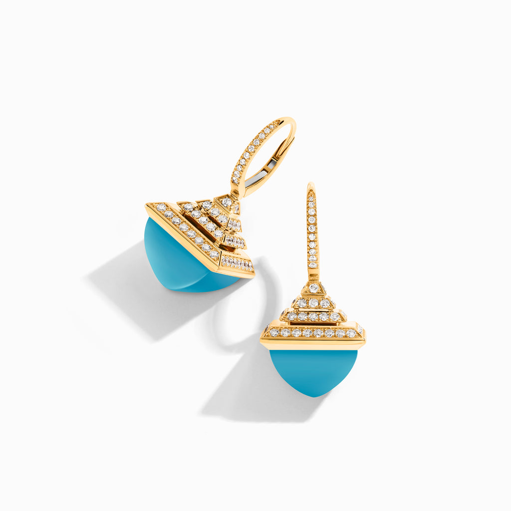 Cleo Rev Luxe Diamond Drop Earrings Marli New York Yellow Turquoise 