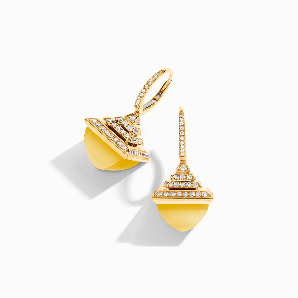 Cleo Rev Luxe Diamond Drop Earrings Marli New York Yellow Yellow Quartzite 