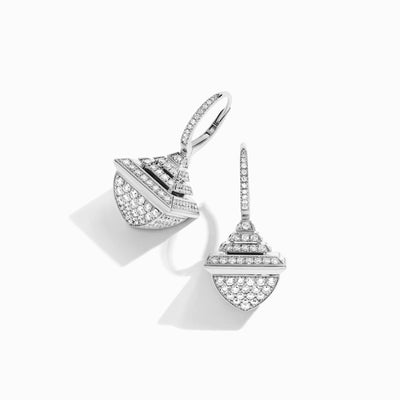 Cleo Rev Full Diamond Drop Earrings Marli New York White Diamond 