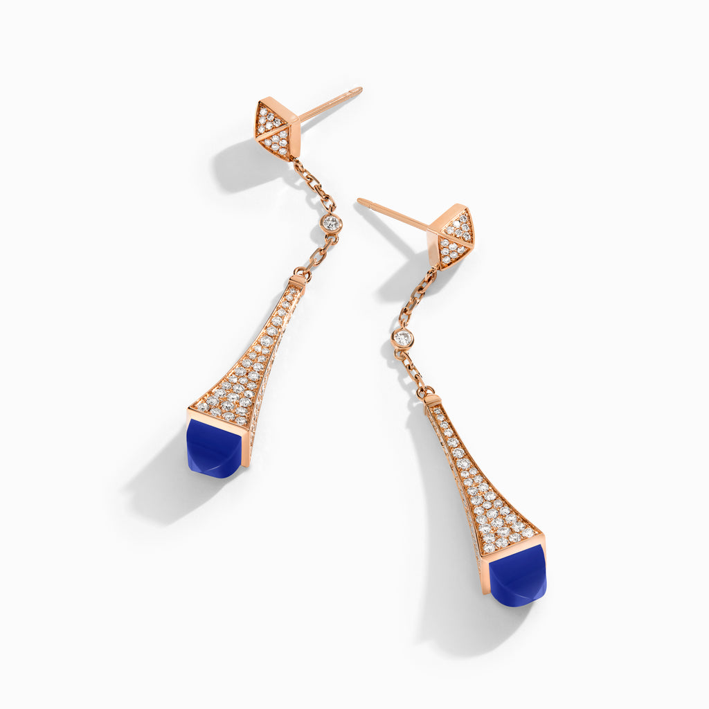 Cleo Diamond Teardrop Earrings Marli New York Rose Lapis Lazuli 