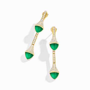 Cleo Diamond Drop Earrings Marli New York Yellow Green Agate 