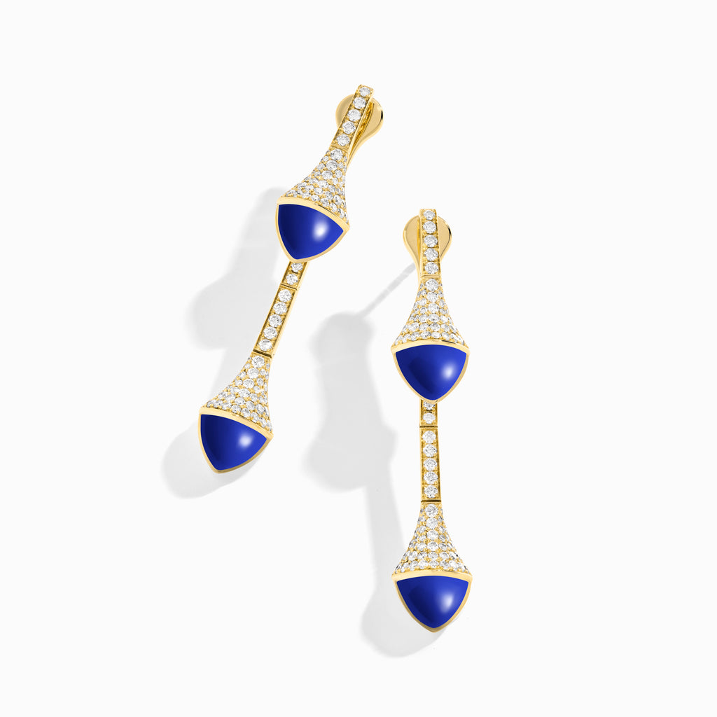 Cleo Diamond Drop Earrings Marli New York Yellow Lapis Lazuli 