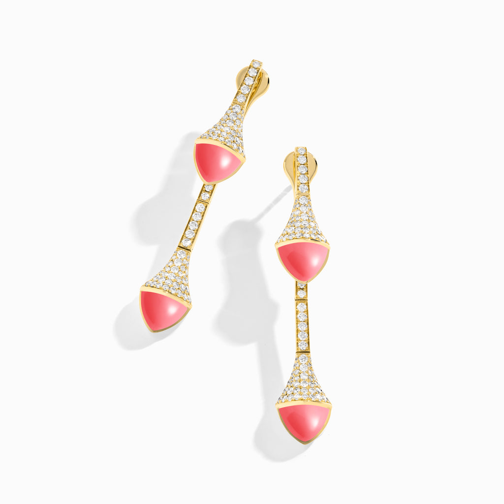 Cleo Diamond Drop Earrings Marli New York Yellow Pink Coral 