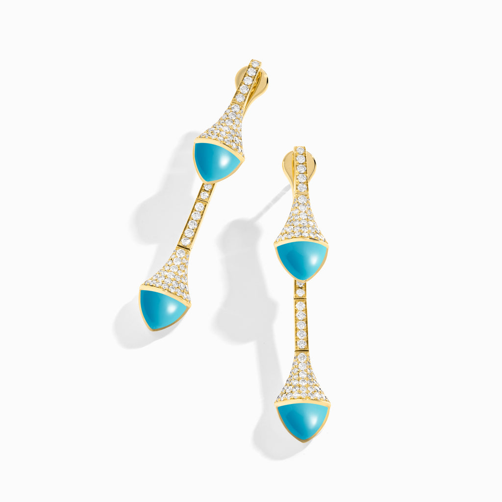 Cleo Diamond Drop Earrings Marli New York Yellow Turquoise 