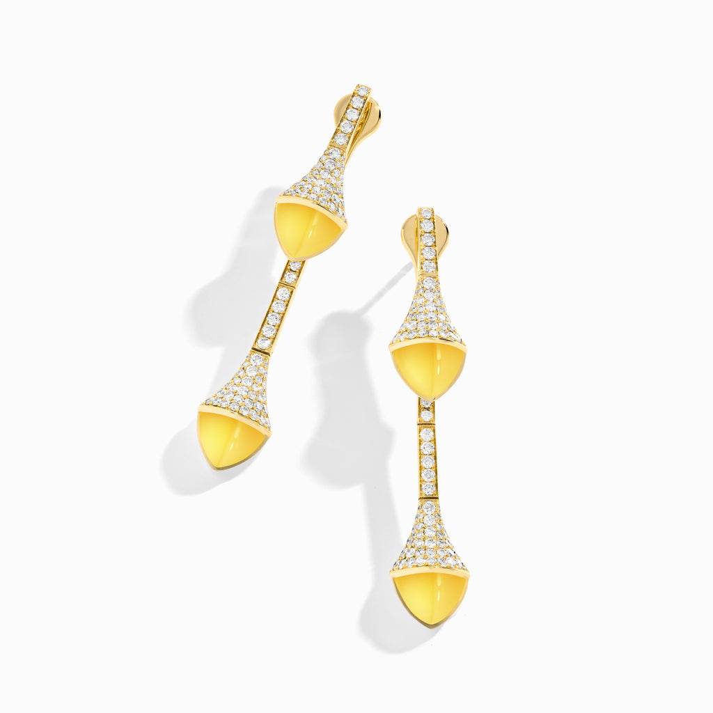 Cleo Diamond Drop Earrings Marli New York Yellow Yellow Quartzite 